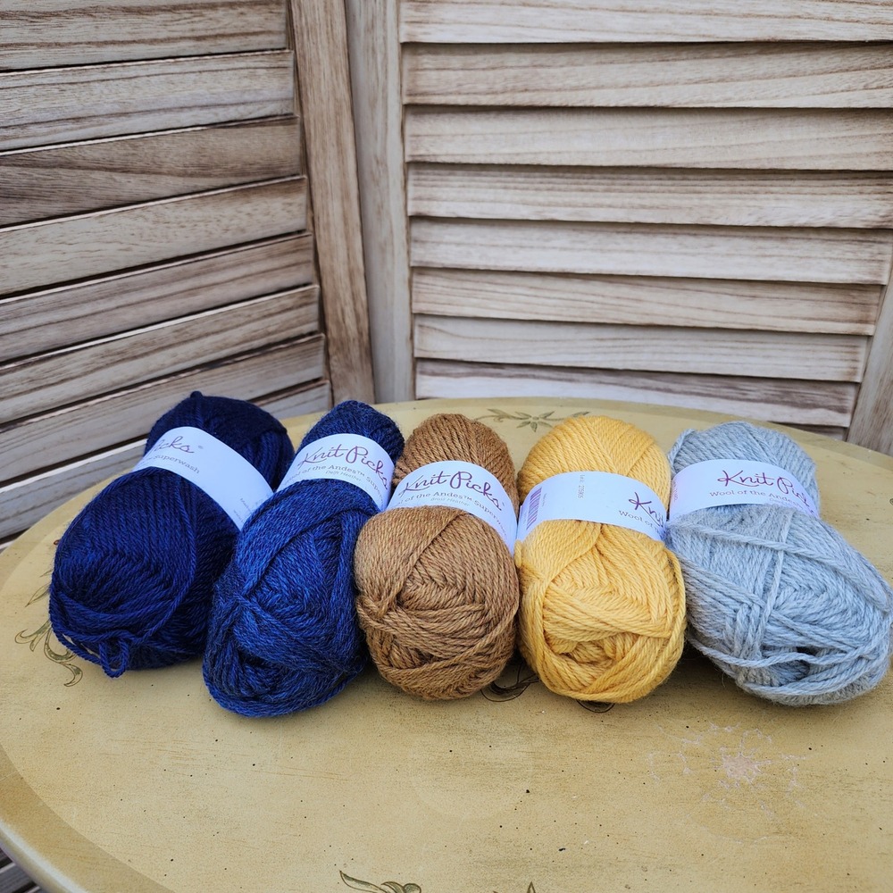 Knit Picks Wool of the Andes Superwash Worsted Wool Yarn Lot 5 Skeins Multicolor